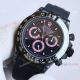 Super Clone Rolex BLAKEN Daytona Extra thin Watch Matt Black Pink Markers (2)_th.jpg